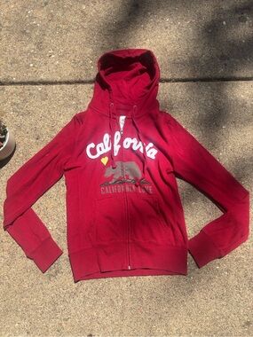 Red 'California' Zip Hoodie VINTAGE reflex Size Large kids